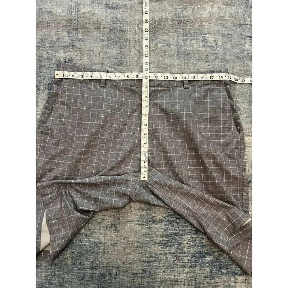 Nike Golf Dove Gray Windowpane Plaid Dri-FIT Tour Performance Shorts Men's 36
